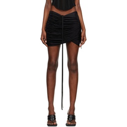 Black Gathered Miniskirt 231753F090001