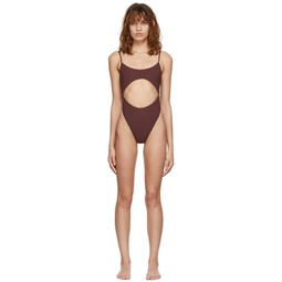 SSENSE Exclusive Brown Cut Out Swimsuit 221753F103006