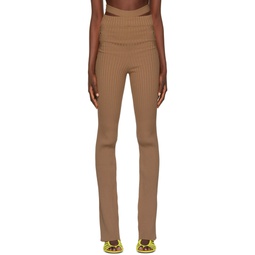 Tan Cut Out Trousers 221753F087006