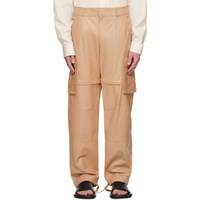 Brown Convertible Leather Pants 222753M189003