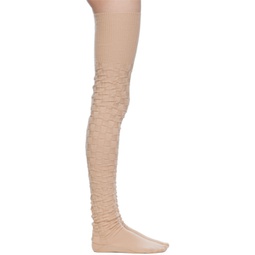 SSENSE Exclusive Beige Over-The-Knee Socks 232112F076004