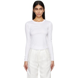 White Jane Long Sleeve T Shirt 241092F110015
