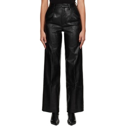 Black Carmen Faux Leather Pants 232092F087009
