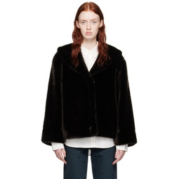 Black Hilary Faux Fur Jacket 241092F063000