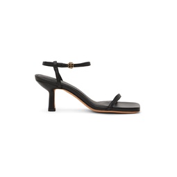 Black Invisible Heeled Sandals 231092F125001