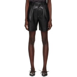 Black Carmen Leather Shorts 241092F088006