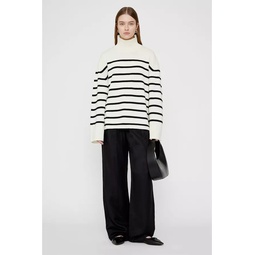 Courtney Sweater - Ivory And Black Stripe