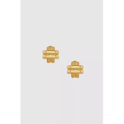 Double Cross Earrings - Gold