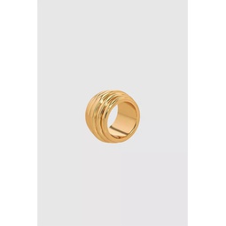 Chunky Ribbed Ring - Gold