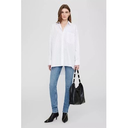 Chrissy Shirt - White And Taupe Stripe