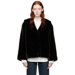 Black Hilary Faux-Fur Jacket 241092F063000