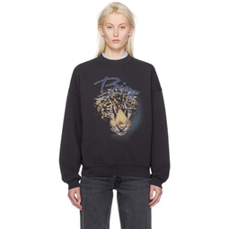 Black Harvey Leopard Sweatshirt 241092F098007