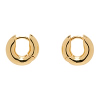 Gold Small Bold Link Earrings 241092F022000