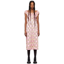 Pink Check Midi Dress 241894F054004