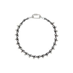 SSENSE Exclusive Silver   Black  14 Necklace 241605M145005