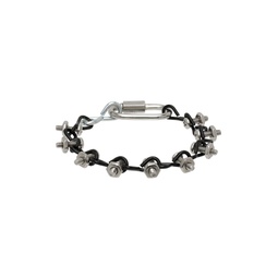 SSENSE Exclusive Silver   Black  14 Bracelet 241605M142002