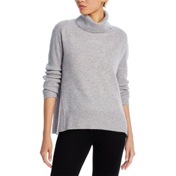 Turtleneck Ribbed Panel Cashmere Sweater - 100% Exclusive