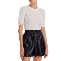 Crystal Button Short Sleeve Cashmere Sweater - 100% Exclusive