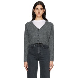 SSENSE Exclusive Gray Cropped Cardigan 222373F095004