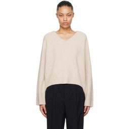 Beige Angelsey Cashmere Sweater 241449F100006