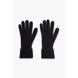 Oak ribbed cashmere gloves