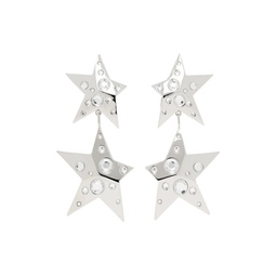 Silver Crystal Star Drop Earrings 241372F022000