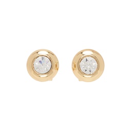 Gold Crystal Dome Stud Earrings 241372F022008
