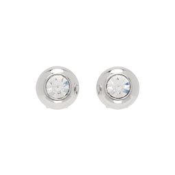 Silver Crystal Medallion Earrings 241372F022007