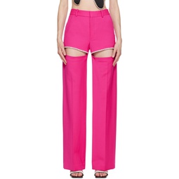 Pink Crystal Slit Trousers 231372F087003