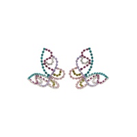 Multicolor Medium Butterfly Earrings 221372F022035