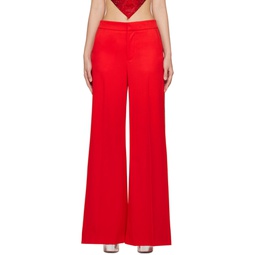 Red Crystal Cut Trousers 241372F087002