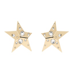 Gold Crystal Star Earrings 241372F022001