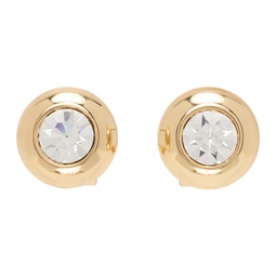 Gold Crystal Dome Stud Earrings 241372F022008