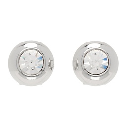 Silver Crystal Medallion Earrings 241372F022007