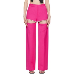 Pink Crystal Slit Trousers 231372F087003