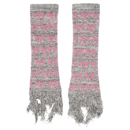 Gray   Pink Bow Reaper Arm Warmers 241927F012000