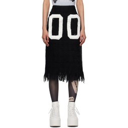 Black Applique Midi Skirt 241927F092004