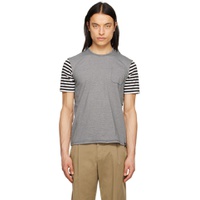 Black   White Striped T Shirt 231277M213000