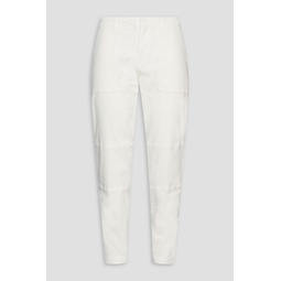Stretch-cotton twill tapered pants