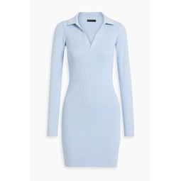 Ribbed cotton and cashmere-blend mini dress