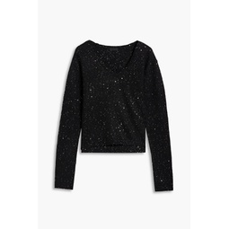 Sequin-embellished knitted sweater
