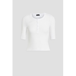 Ribbed stretch-modal jersey top