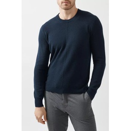 Recycled Cashmere Exposed Seam Crew Neck Sweater - Midnight