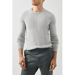 Recycled Cashmere Exposed Seam Crew Neck Sweater - Heather Silver