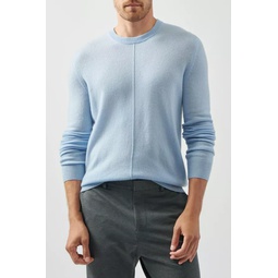 Recycled Cashmere Exposed Seam Crew Neck Sweater - Winter Sky