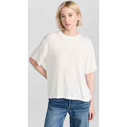 Viscose Blend Jersey Crew Neck Relaxed Tee