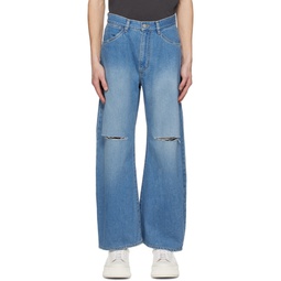 Blue Distressed Jeans 241705M186000