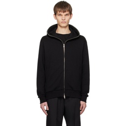 Black Zip-Up Hoodie 241705M202003