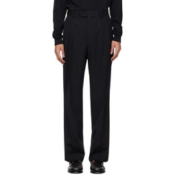 Black Two Tuck Trousers 241484M191006