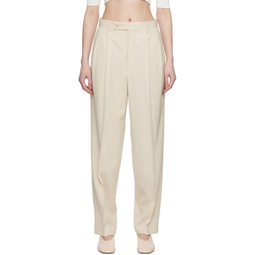 White Pleated Trousers 232484F087001